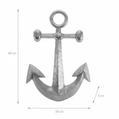 WOMO-DESIGN Statuettes Et Figurines Ancre Décorative En Aluminium Argent 60 X 86 X 3 Cm -Vases Soldes ancre decorative en aluminium argent 60 x 86 x 3 cm 2