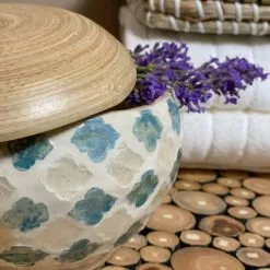 Pirouette Paris Statuettes Et Figurines Boite En Bambou Et Coquilles D'uf -Vases Soldes boite en bambou et coquilles d uf 4