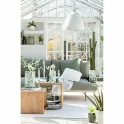 LANADECO Statuettes Et Figurines Bouteille Déco Verre Vert Et Blanc Avec Bouchon H33,5cm -Vases Soldes bouteille deco verre vert et blanc avec bouchon h33 5cm 2