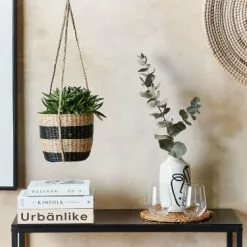 Beliani Vases Cache-pot D'intérieur En Bois Solide Beige H20 -Vases Soldes cache pot d interieur en bois solide beige h20 1