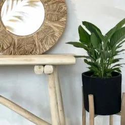 Bazar Bizar Vases Cache-pot En Terracotta Et Bois Noir Et Naturel H68 -Vases Soldes cache pot en terracotta et bois noir et naturel h68 2