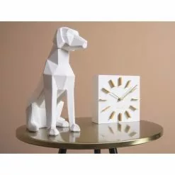 Pt Living Statuettes Et Figurines Chien Assis En Résine Blanc -Vases Soldes chien assis en resine blanc 1