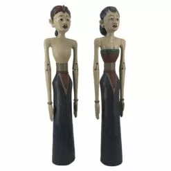 MOYCOR Statuettes Et Figurines Couple Décoratif En Bois Bleu