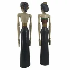 MOYCOR Statuettes Et Figurines Couple Décoratif En Bois Bleu -Vases Soldes couple decoratif en bois bleu 5