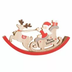 Maisons Du Monde Décorations à Poser De Noël Déco De Noël Traineau Coloris Rouge Et Naturel