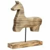 Beliani Statuettes Et Figurines Décoration Cheval En Bois 48 Cm -Vases Soldes decoration cheval en bois 48 cm