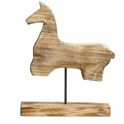 Beliani Statuettes Et Figurines Décoration Cheval En Bois 48 Cm -Vases Soldes decoration cheval en bois 48 cm 2
