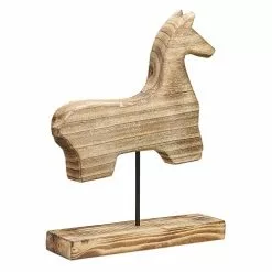 Beliani Statuettes Et Figurines Décoration Cheval En Bois 48 Cm -Vases Soldes decoration cheval en bois 48 cm 3