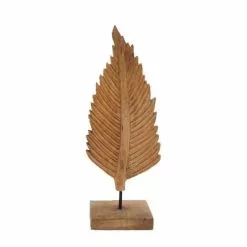 Sensei Maison Statuettes Et Figurines Feuille Décorative En Bois De Manguier Noir 21x9x50 Cm -Vases Soldes feuille decorative en bois de manguier noir 21x9x50 cm 5