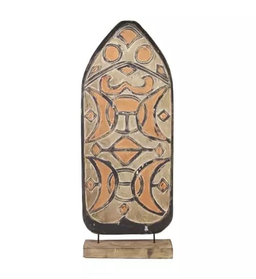 MOYCOR Statuettes Et Figurines Figure De Bouclier En Bois Marron 3 MOYCOR Statuettes Et Figurines Figure De Bouclier En Bois Marron