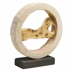 Beliani Statuettes Et Figurines Figurine Décorative En Bois Clair 34 Cm -Vases Soldes figurine decorative en bois clair 34 cm 3