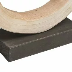 Beliani Statuettes Et Figurines Figurine Décorative En Bois Clair 34 Cm -Vases Soldes figurine decorative en bois clair 34 cm 5