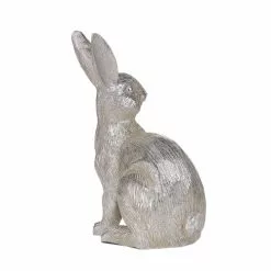 Beliani Statuettes Et Figurines Figurine Décorative Lapin Argenté 35 Cm -Vases Soldes figurine decorative lapin argente 35 cm 3