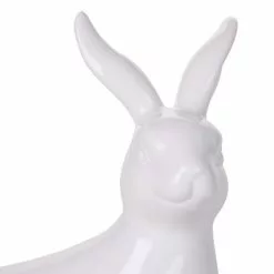 Beliani Statuettes Et Figurines Figurine Décorative Lapin En Céramique Blanc 21 Cm -Vases Soldes figurine decorative lapin en ceramique blanc 21 cm 3