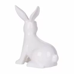 Beliani Statuettes Et Figurines Figurine Décorative Lapin En Céramique Blanc 21 Cm -Vases Soldes figurine decorative lapin en ceramique blanc 21 cm 4
