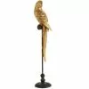 LANADECO Statuettes Et Figurines Figurine Perroquet Or Sur Son Perchoir En Résine -Vases Soldes figurine perroquet or sur son perchoir en resine