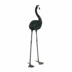 Now’s Home Statuettes Et Figurines Flamant En Plumes D'oie Noires H120cm