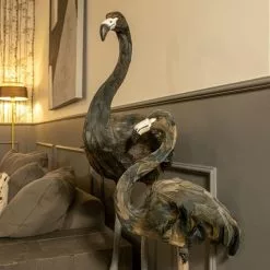 Now’s Home Statuettes Et Figurines Flamant En Plumes D'oie Noires H120cm -Vases Soldes flamant en plumes d oie noires h120cm 3