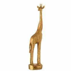 LANADECO Statuettes Et Figurines Girafe En Résine Dorée H64cm
