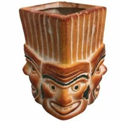 Carla World Vases Jarre Déco 4 Visages Expressions Variées H10,5cm