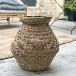 Casatera Vases Jarre En Mendong Naturel Marron -Vases Soldes jarre en mendong naturel marron 2