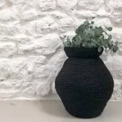 Casatera Vases Jarre En Mendong Noir -Vases Soldes jarre en mendong noir 2