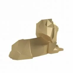 Potiron Paris Statuettes Et Figurines Lion Décoratif Or, Statuette Origami En Polyrésine -Vases Soldes lion decoratif or statuette origami en polyresine 3