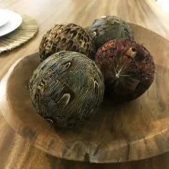 Now’s Home Statuettes Et Figurines Lot De 3 Boules Décoratives En Plumes De Faisan -Vases Soldes lot de 3 boules decoratives en plumes de faisan 2