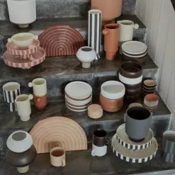 OYOY Living Design Vases Mini Vase Blanc En Grès Ø13xH12cm -Vases Soldes mini vase blanc en gres oe13xh12cm 1