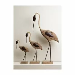 Wadiga Statuettes Et Figurines Oiseau échassier Décoratif En Bois Sculpté Et Métal H26,5cm -Vases Soldes oiseau echassier decoratif en bois sculpte et metal h26 5cm 2