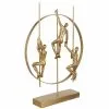 LANADECO Statuettes Et Figurines Personnage Grimpant Et Cercle Résine Or H43,3cm -Vases Soldes personnage grimpant et cercle resine or h43 3cm