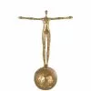 LANADECO Statuettes Et Figurines Personnage Sur Boule Résine Or H40,3cm -Vases Soldes personnage sur boule resine or h40 3cm