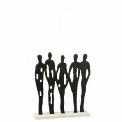 LANADECO Statuettes Et Figurines Personnages Sur Rang Alu/marbre Noir/blanc H40cm