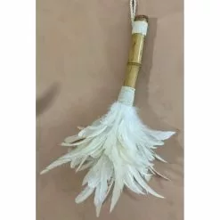 Pirouette Paris Statuettes Et Figurines Plumeau Décoratif En Bambou Et Plumes Blanc -Vases Soldes plumeau decoratif en bambou et plumes blanc 1