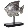 Beliani Statuettes Et Figurines Poisson Décoratif Argenté -Vases Soldes poisson decoratif argente