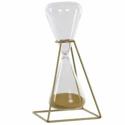 ITEM International Statuettes Et Figurines Sablier De Décoration Métal Doré Et Verre