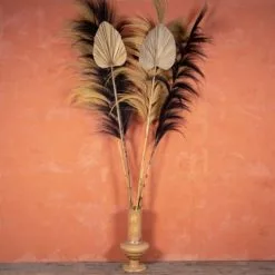 Now’s Home Statuettes Et Figurines Set De 3 Décoration En Feuilles De Palmier -Vases Soldes set de 3 decoration en feuilles de palmier 2