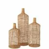 LANADECO Set De 3 Vases Décoratifs Bambou Naturel -Vases Soldes set de 3 vases decoratifs bambou naturel