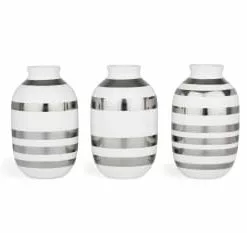 Kähler Design Set De 3 Vases En Miniature Noir H8cm -Vases Soldes set de 3 vases en miniature argent h8cm 1