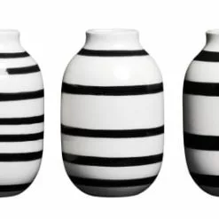 Kähler Design Set De 3 Vases En Miniature Noir H8cm