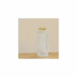 Wadiga Set De 3 Vases Verre Transparent Et Doré H13cm -Vases Soldes set de 3 vases verre transparent et dore h13cm 2