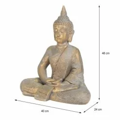 ECD Germany Statuettes Et Figurines Statue Bouddha Polyrésine Bronze 40 X 24 X 48 Cm -Vases Soldes statue bouddha polyresine bronze 40 x 24 x 48 cm 2