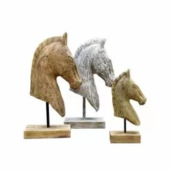 Sensei Maison Statuettes Et Figurines Statue Cheval Naturel 28X12.5X49 Cm -Vases Soldes statue cheval naturel 28x12 5x49 cm 2