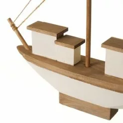 LolaHome Statuettes Et Figurines Statue Déco à Poser Bateau En Bois 27x5x25cm -Vases Soldes statue deco a poser bateau en bois 27x5x25cm 1