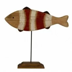 Wadiga Statuettes Et Figurines Statue Déco à Poser En Bois Et Métal Poisson Clown L58,5cm