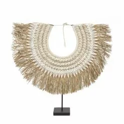 Bazar Bizar Statuettes Et Figurines Statue En Raphia Et Coquillage Naturel Sur Une Grande Base En Métal