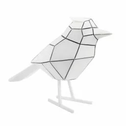 Present Time Statuettes Et Figurines Statue Origami Bird Stripes Blanc H18cm
