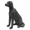Present Time Statuettes Et Figurines Statue Origami Noire Chien Assis H27cm -Vases Soldes statue origami noire chien assis h27cm