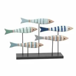 Maisons Du Monde Statuettes Et Figurines Statue Poissons Multicolores L35