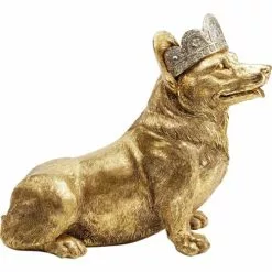 Kare Design Statuettes Et Figurines Statuette Chien Corgi Couronne Assis En Polyrésine Dorée -Vases Soldes statuette chien corgi couronne assis en polyresine doree 4
